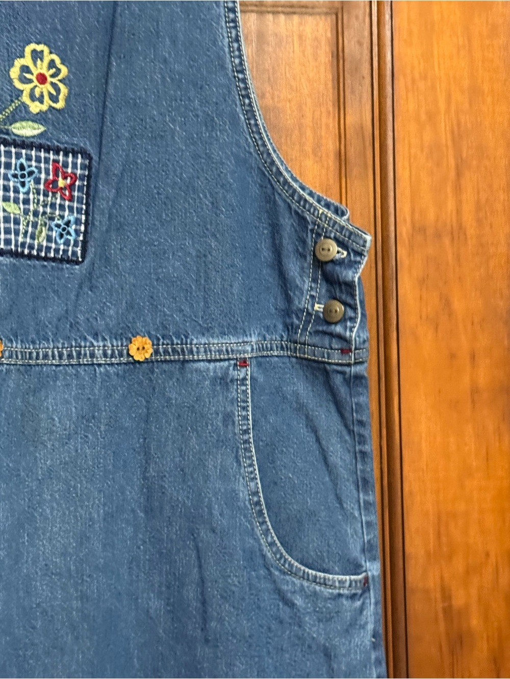 VINTAGE WHITE STAG DENIM DRESS SIZE LARGE - Picture 3 of 10